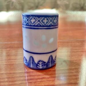 Toothpick Holder, Traditional Vintage Chinese Blue